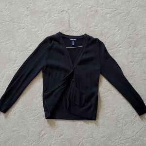 Black Youth V Neck Cardigan (Lands End)